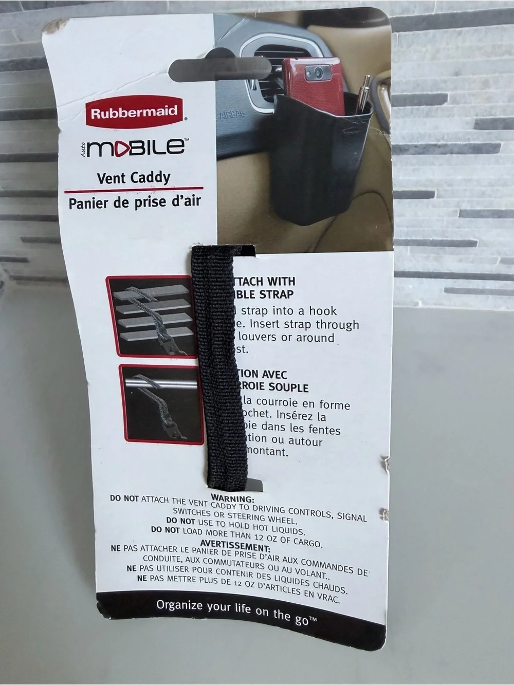 Rubbermaid Black Car Vent Phone & Accessory Pouch